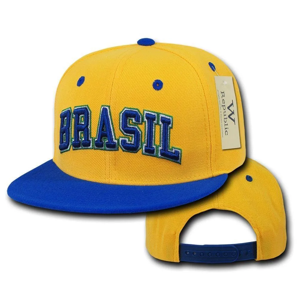 1 Dozen Country Logo Freshmen Pro 6 Panel Flat Bill Baseball Caps Hats Wholesale Bulk
