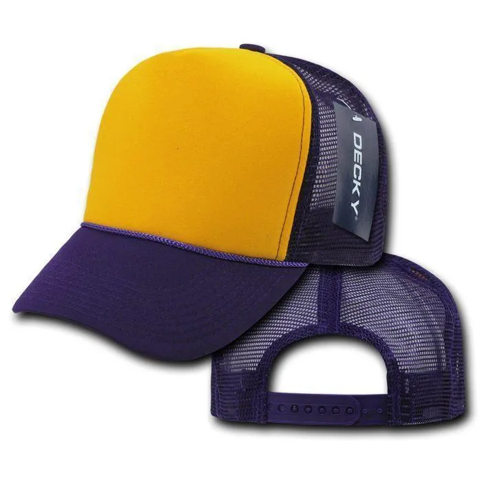 1 Dozen Decky Industrial 5 Panel Trucker Hats Caps Two Tone Wholesale Lots!