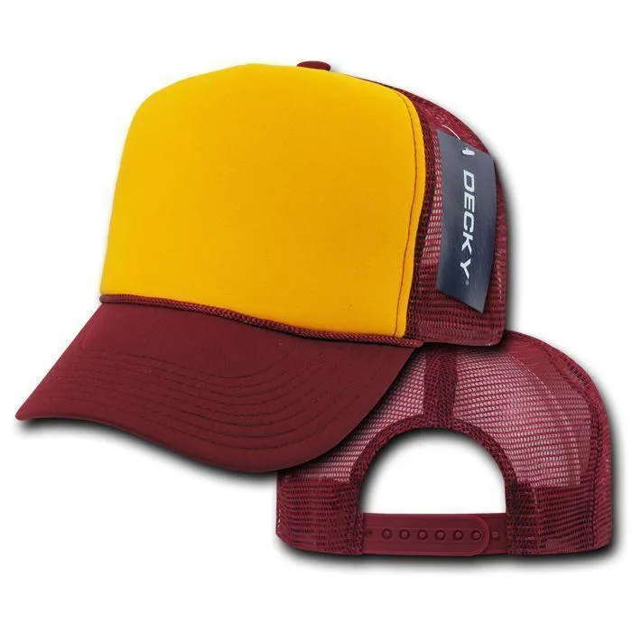1 Dozen Decky Industrial 5 Panel Trucker Hats Caps Two Tone Wholesale Lots!