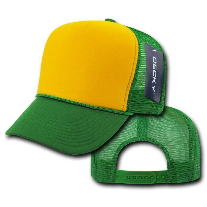 1 Dozen Decky Industrial 5 Panel Trucker Hats Caps Two Tone Wholesale Lots!