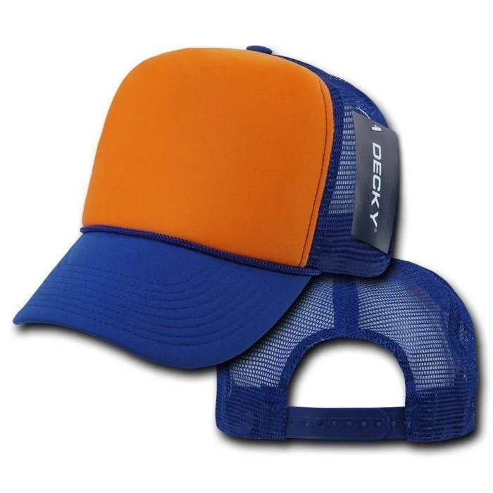 1 Dozen Decky Industrial 5 Panel Trucker Hats Caps Two Tone Wholesale Lots!