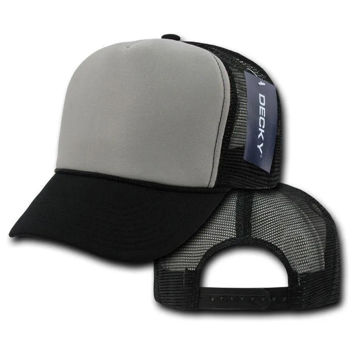 1 Dozen Decky Industrial 5 Panel Trucker Hats Caps Two Tone Wholesale Lots!