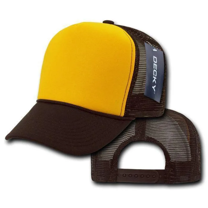 1 Dozen Decky Industrial 5 Panel Trucker Hats Caps Two Tone Wholesale Lots!