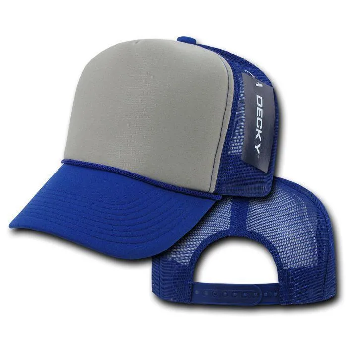 1 Dozen Decky Industrial 5 Panel Trucker Hats Caps Two Tone Wholesale Lots!