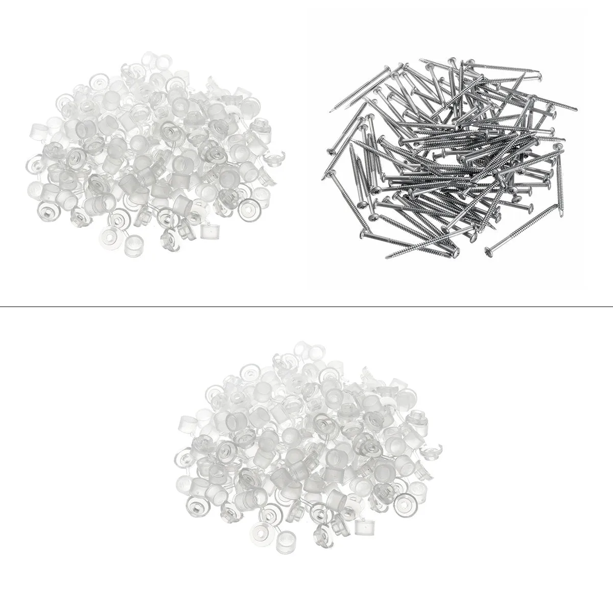 100Pcs 3" 75mm Corruhated Roofing Plastic Screw Cover Clear Strap Caps