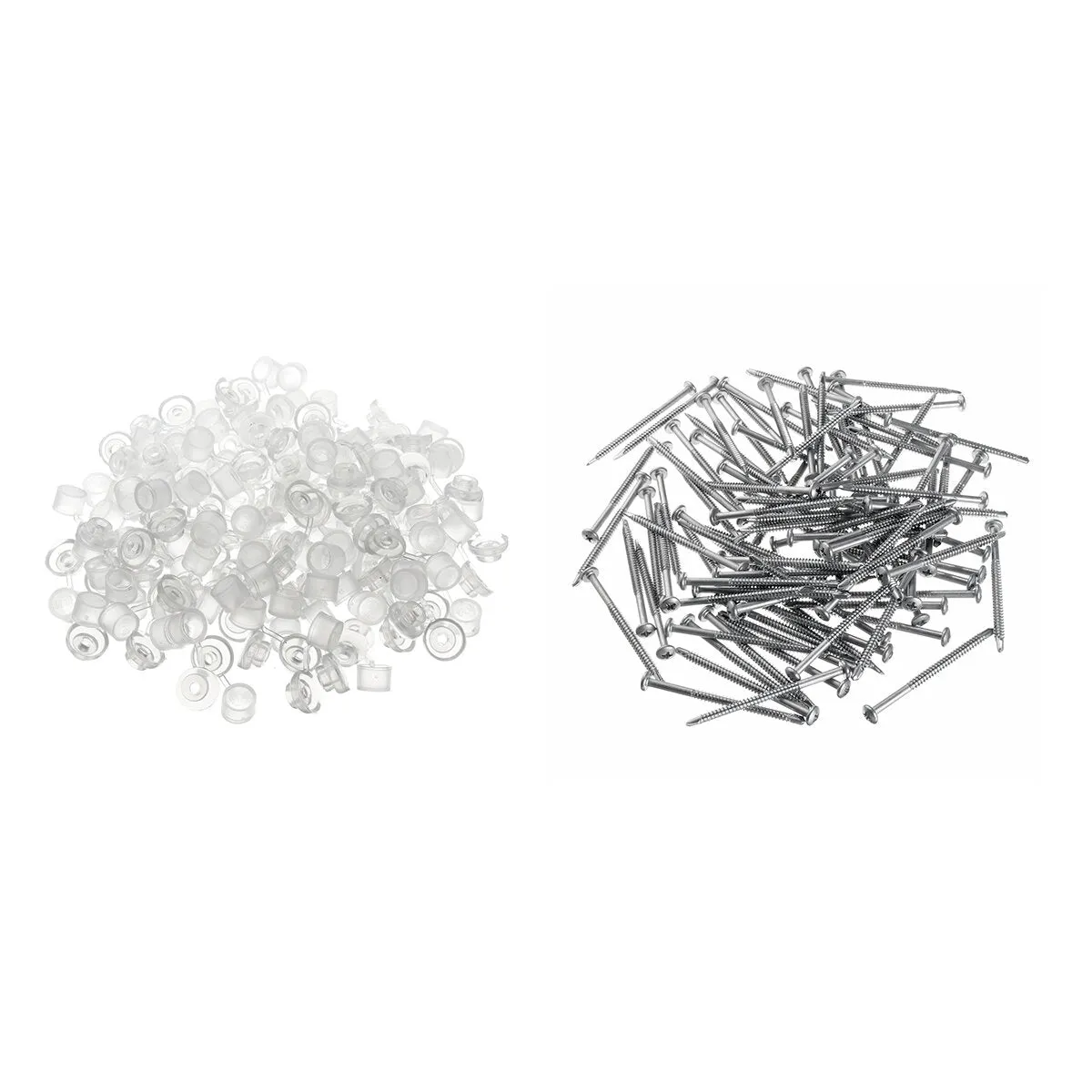 100Pcs 3" 75mm Corruhated Roofing Plastic Screw Cover Clear Strap Caps