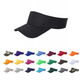 12 Pack Velcro Sun Visor Hat – Curved Bill, Adjustable