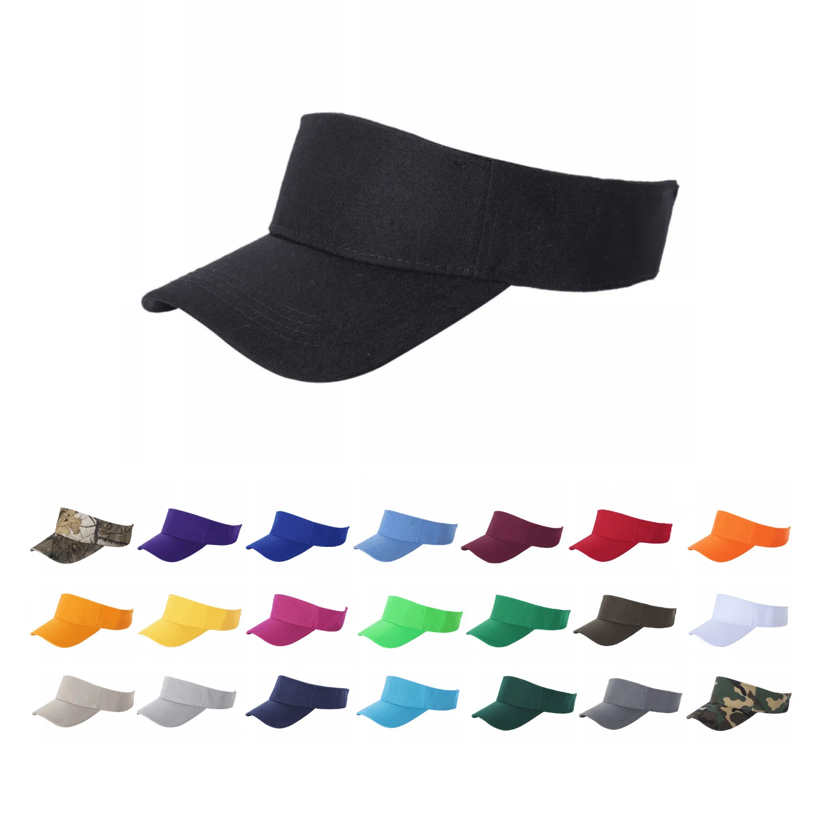 12 Pack Velcro Sun Visor Hat – Curved Bill, Adjustable