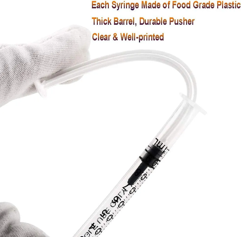 1Ml Syringes with Caps (Pack of 100)