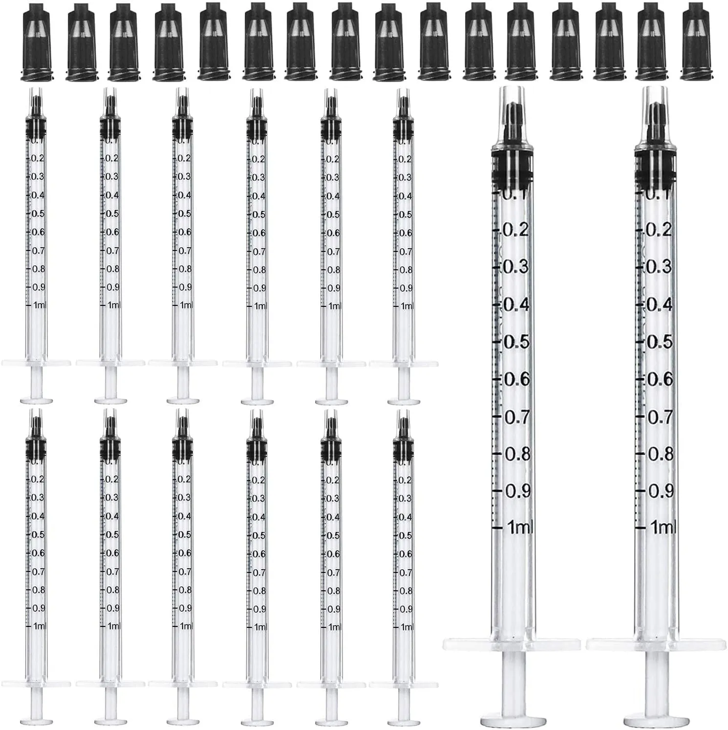 1Ml Syringes with Caps (Pack of 100)