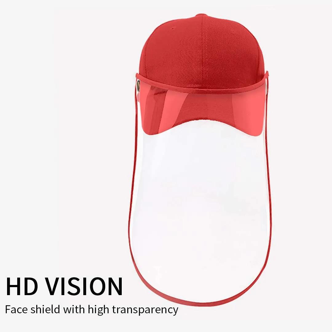 2X Outdoor Protection Hat Anti-Fog Pollution Dust Protective Cap Full Face HD Shield Cover Kids Red