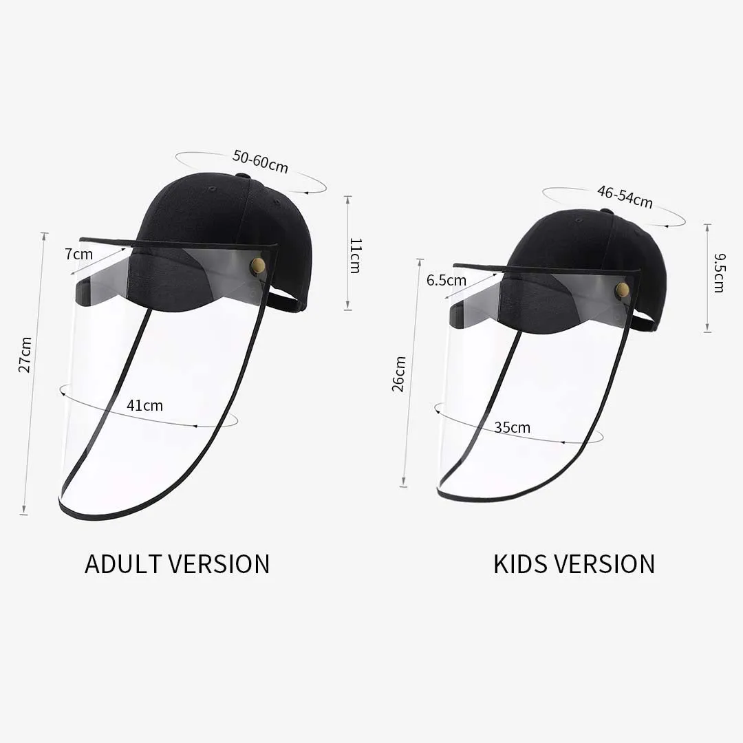 2X Outdoor Protection Hat Anti-Fog Pollution Dust Protective Cap Full Face HD Shield Cover Kids Red