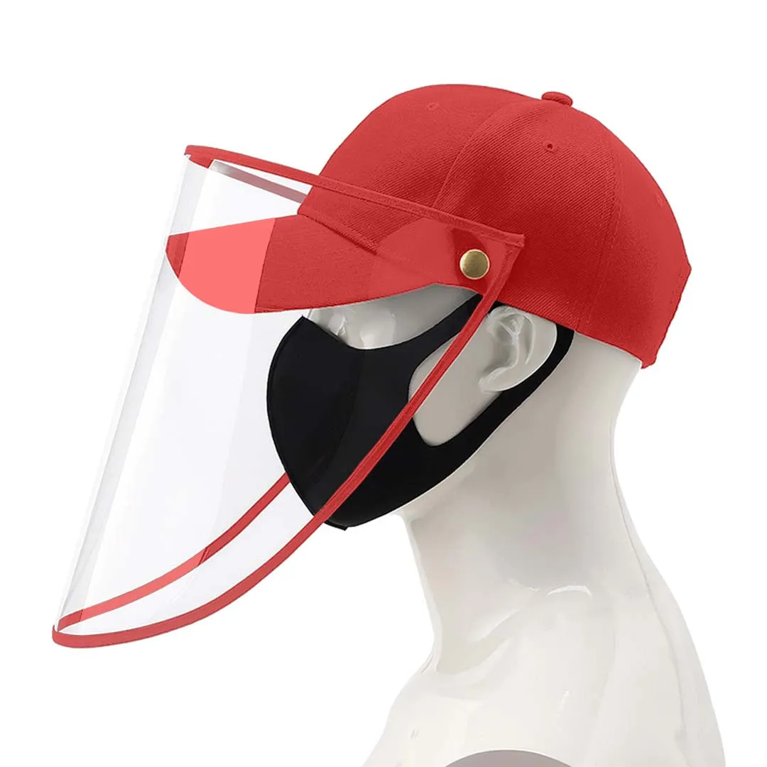 2X Outdoor Protection Hat Anti-Fog Pollution Dust Protective Cap Full Face HD Shield Cover Kids Red