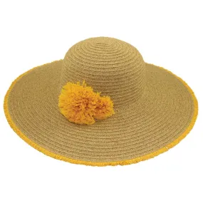 5" Brim Hat with Pom Poms