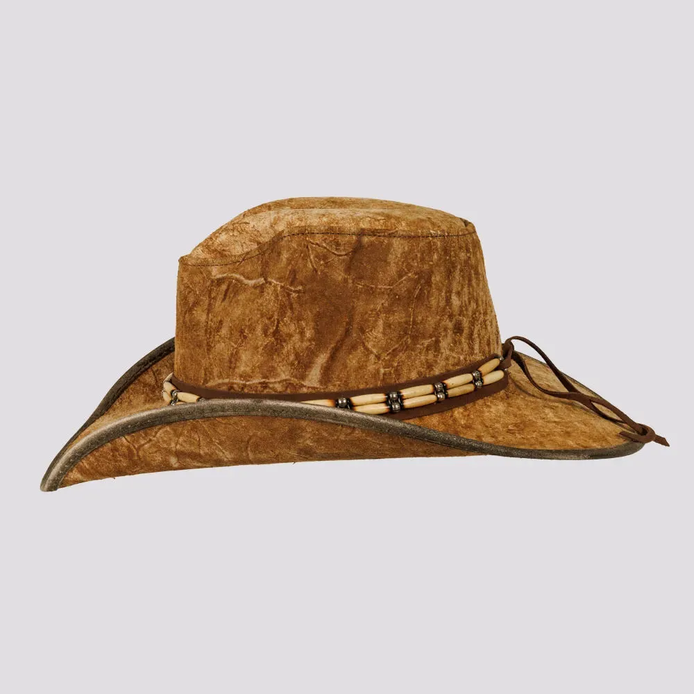Ambush | Mens Leather Outback Hat with Bead Trim