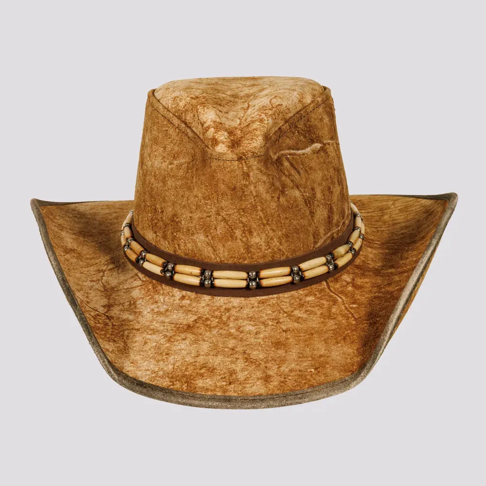 Ambush | Mens Leather Outback Hat with Bead Trim