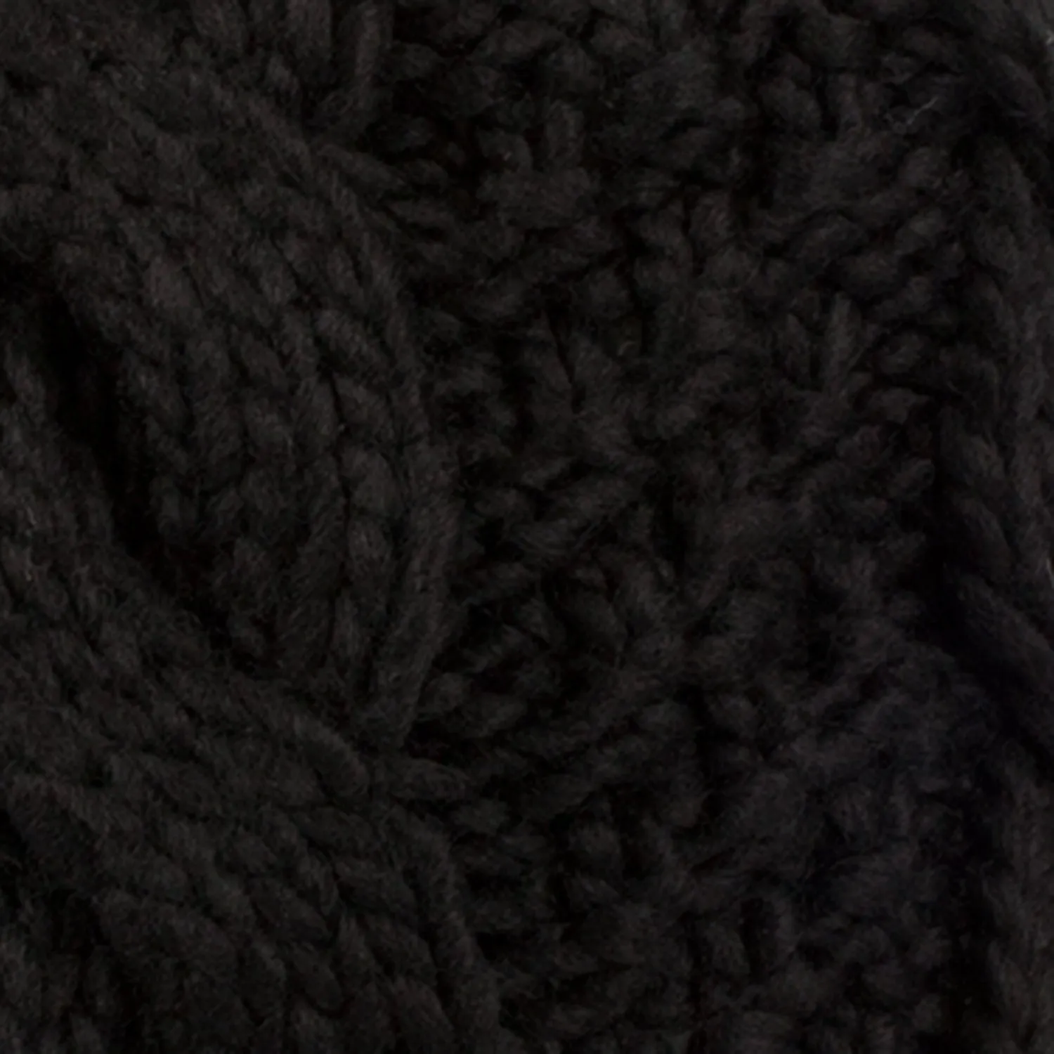 Aran Tradition Knitted Black Tammy Hat With Pom Pom