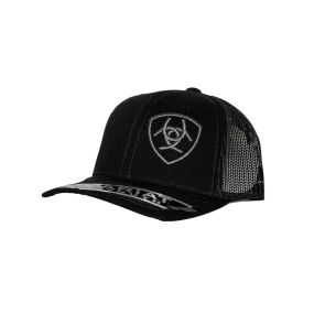 Ariat Black & Grey Logo Embroidered Mesh Cap