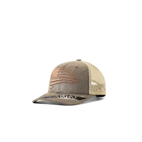 Ariat M&F Kid's Distressed Flag Brown Cap