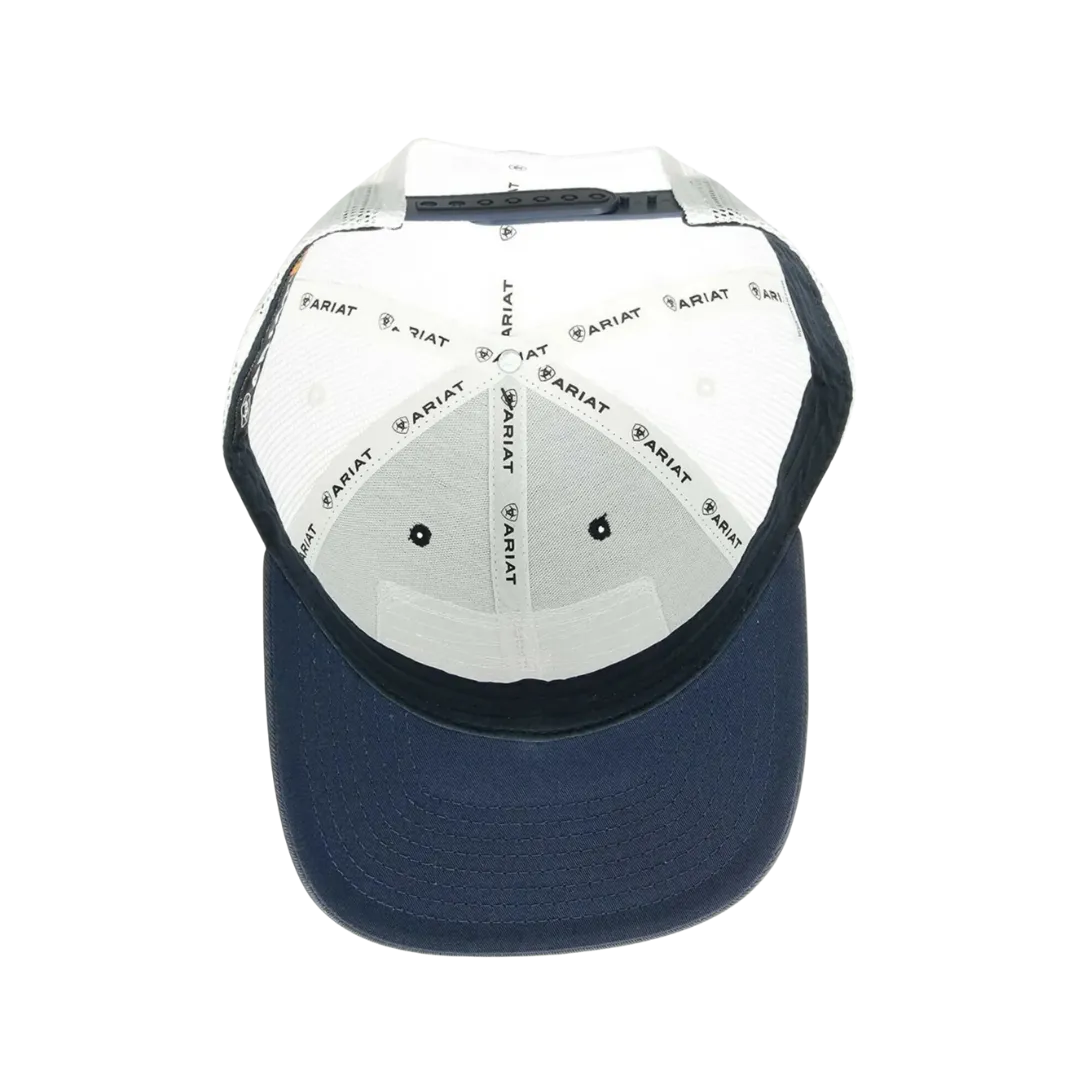 Ariat M&F Navy and White Mesh Embroidered Usa Flag Cap