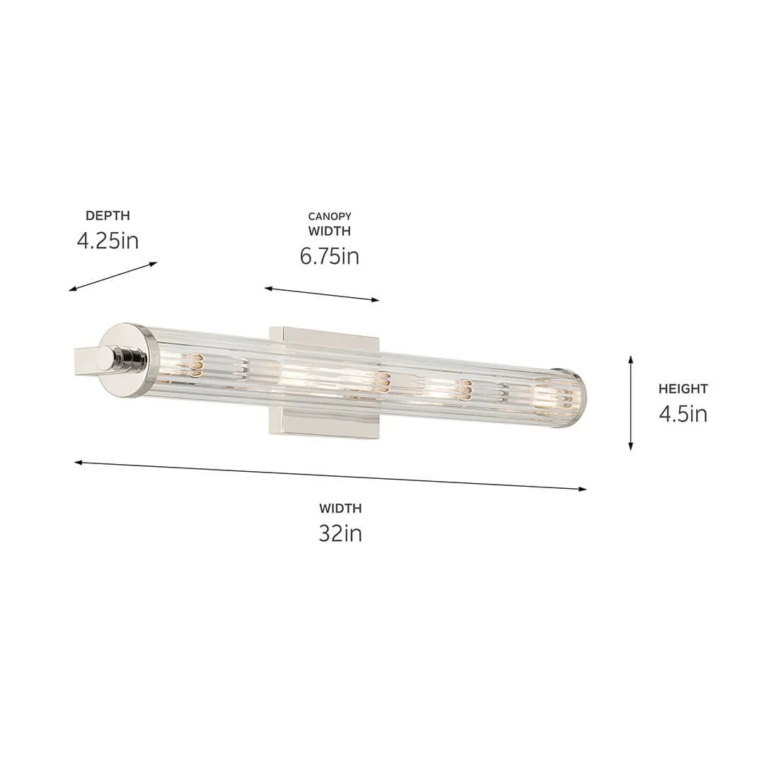 Azores Polished Nickel Linear Bath 32in - 45650PN