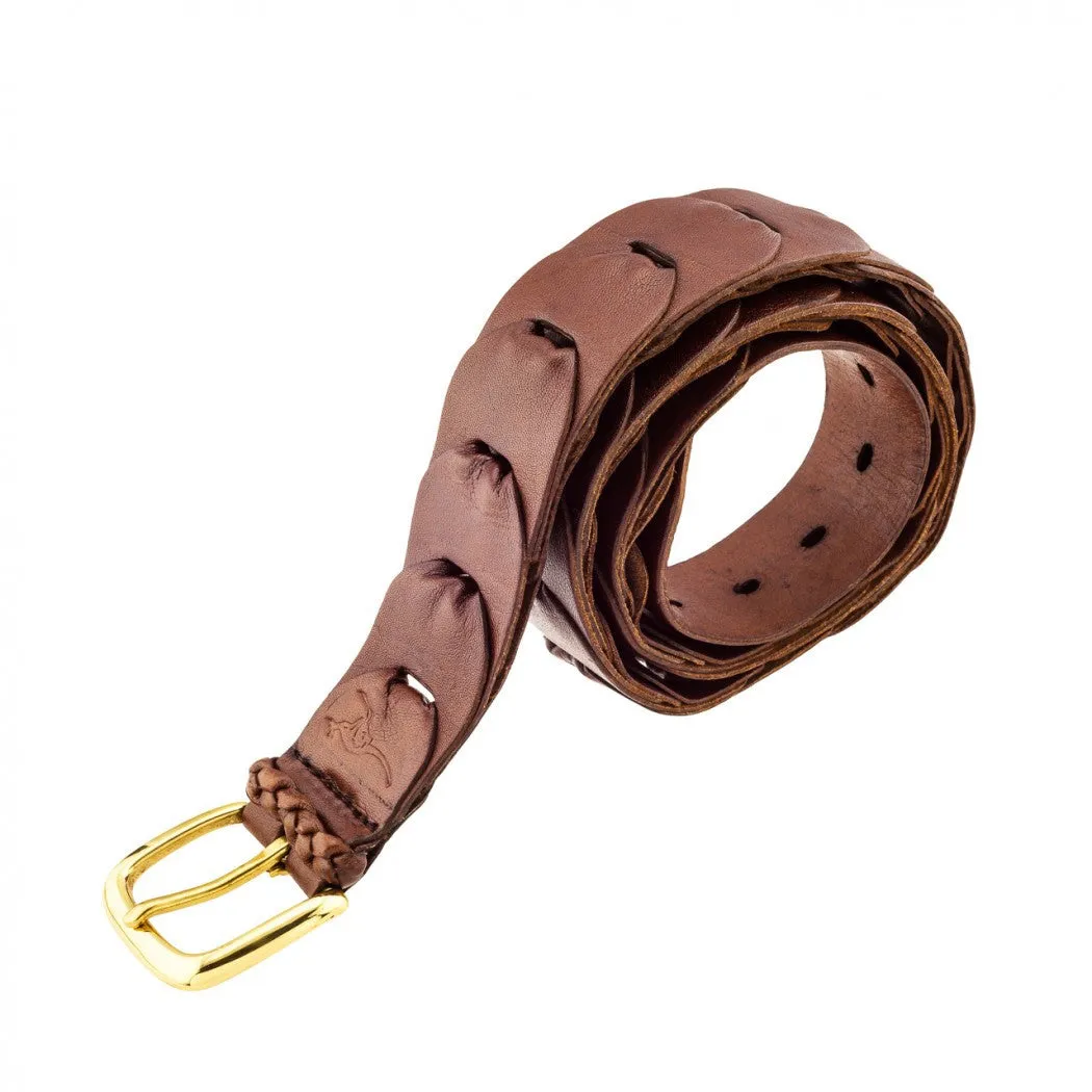Barmah Hats | Broken Hill Kangaroo Leather Belt in Brown