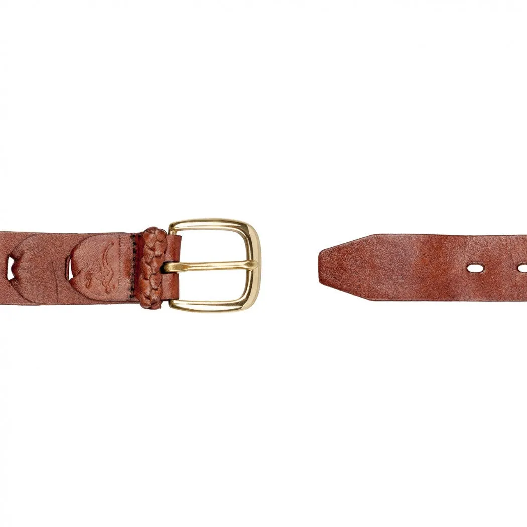Barmah Hats | Broken Hill Kangaroo Leather Belt in Brown