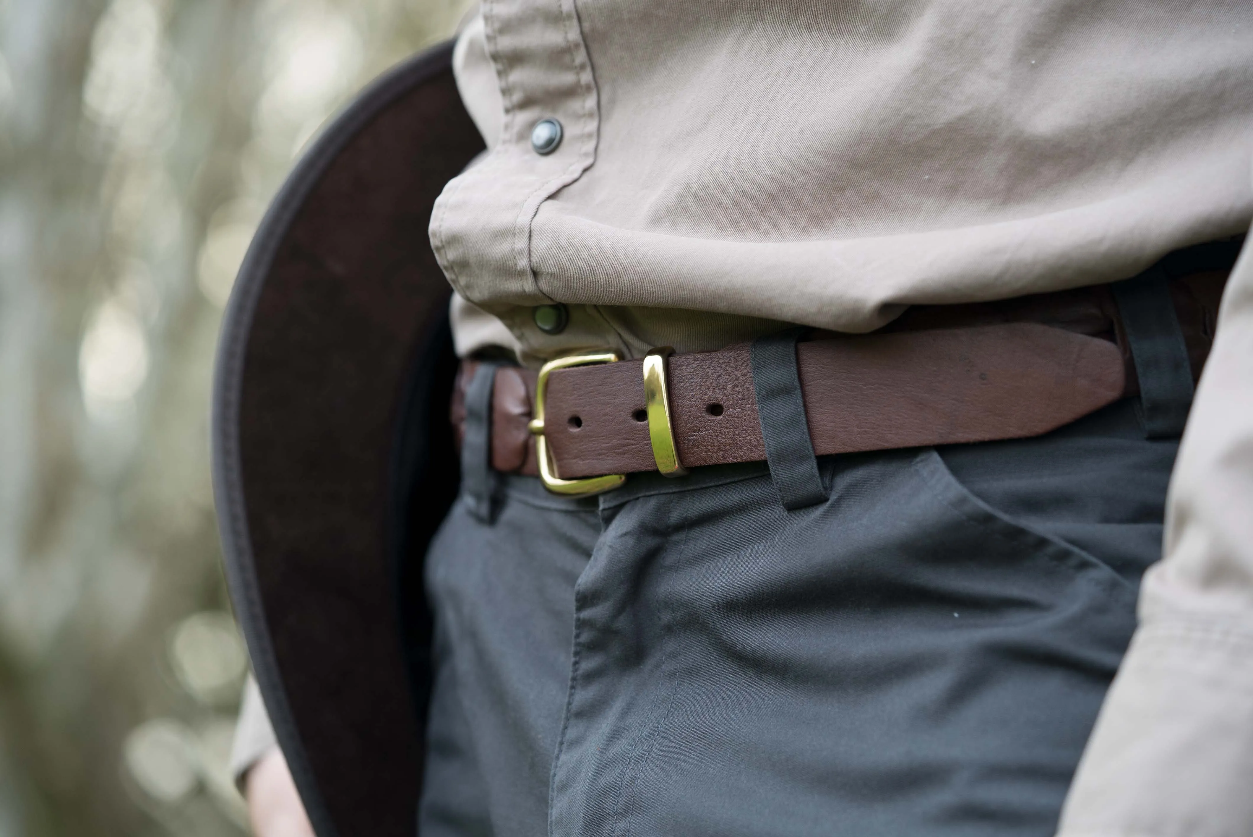 Barmah Hats | Broken Hill Kangaroo Leather Belt in Brown