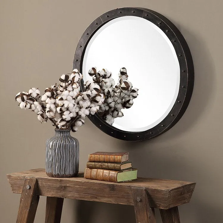 Beldon Round Industrial Wall Mirror
