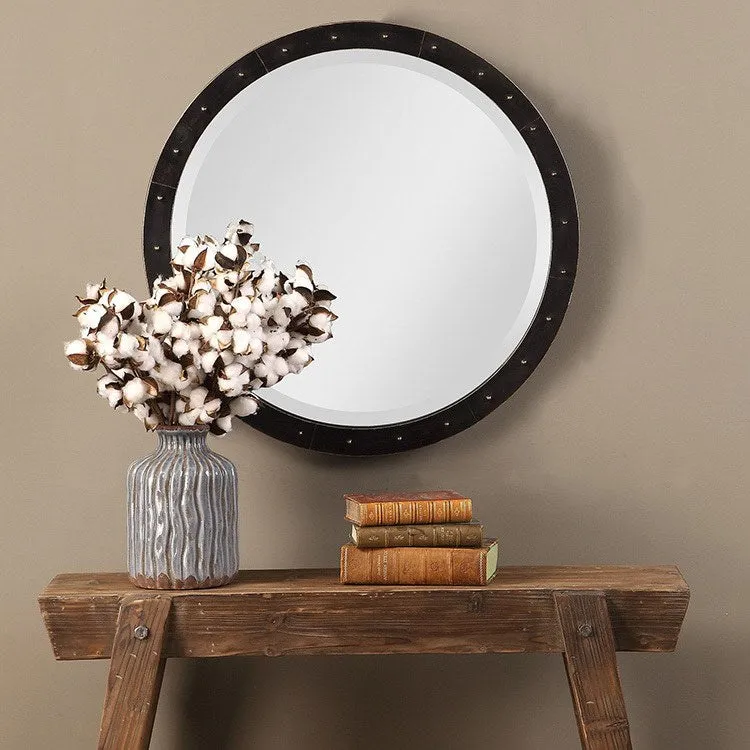 Beldon Round Industrial Wall Mirror