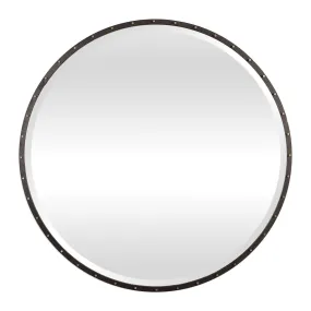Bendo Rustic Black Round Mirror