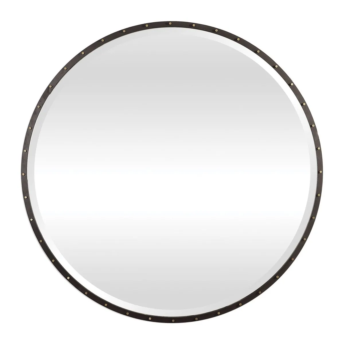 Bendo Rustic Black Round Mirror