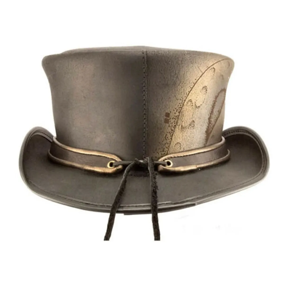 Biker Top Hat with Octopus Engraved Eye Band