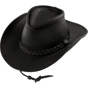 Black Leather Cowboy Hat