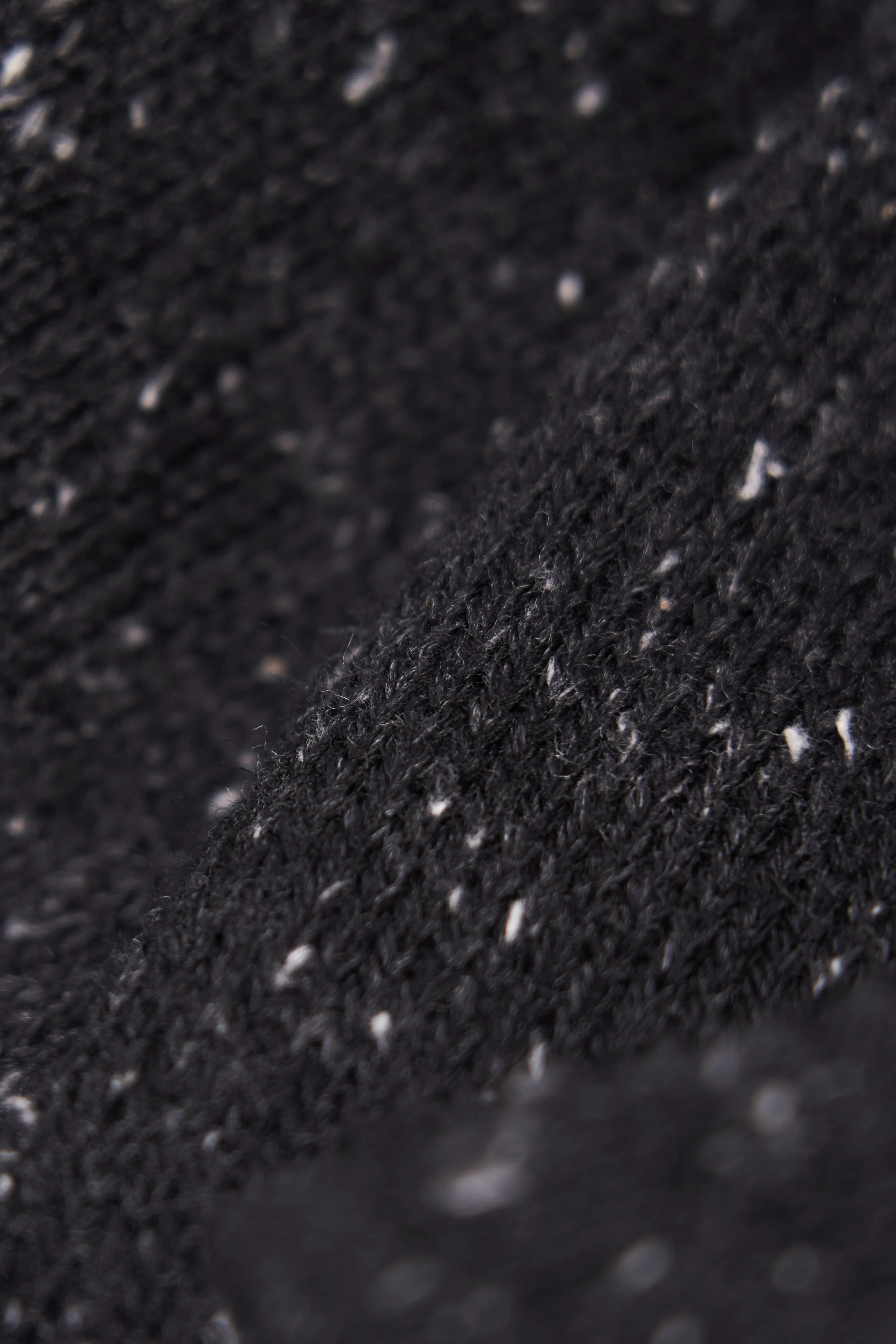 Black Tweed Ragg Wool Beanie