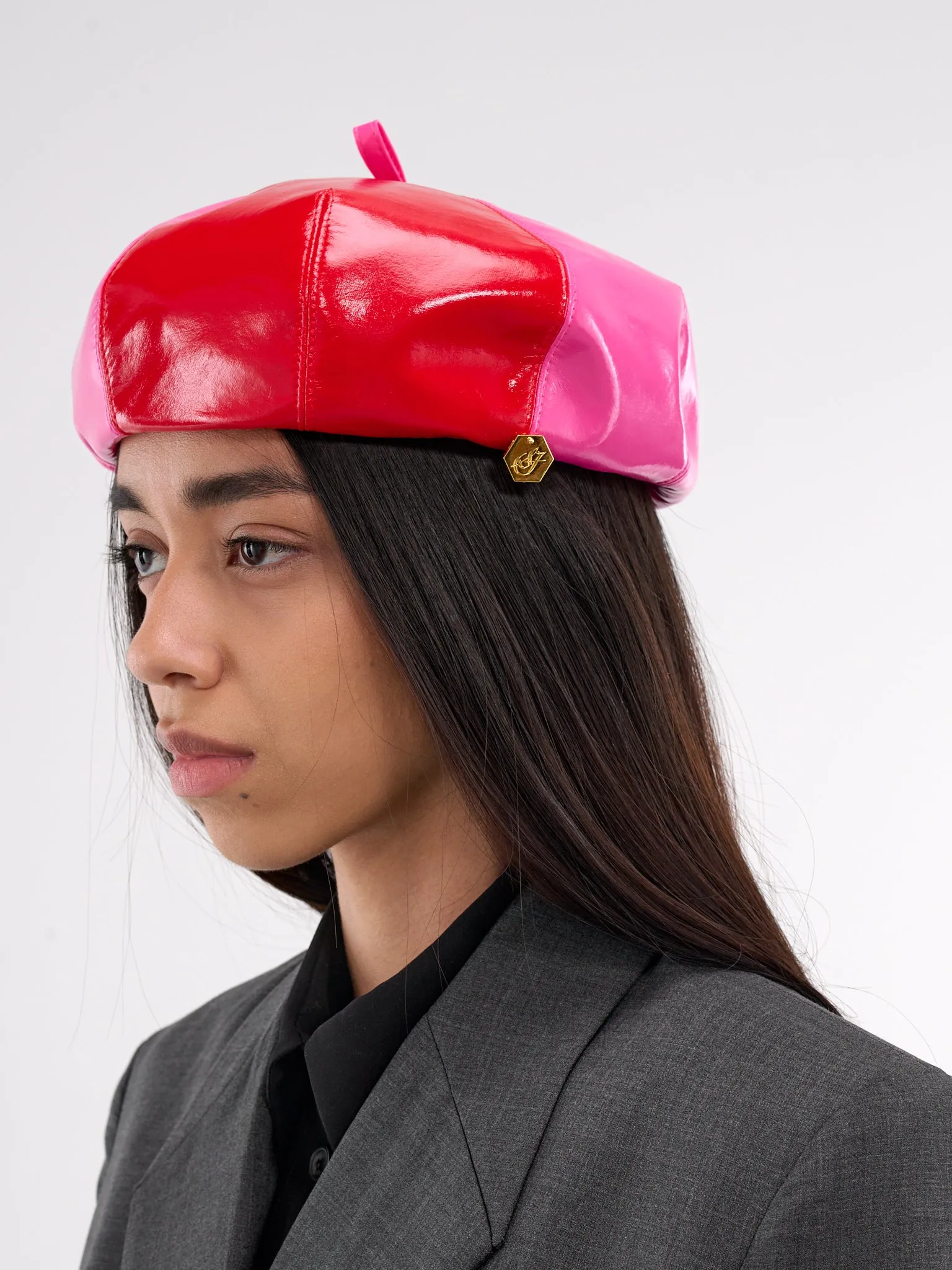 Boulogne Beret (811-BOULOGNE-HOT-PINK-RED)