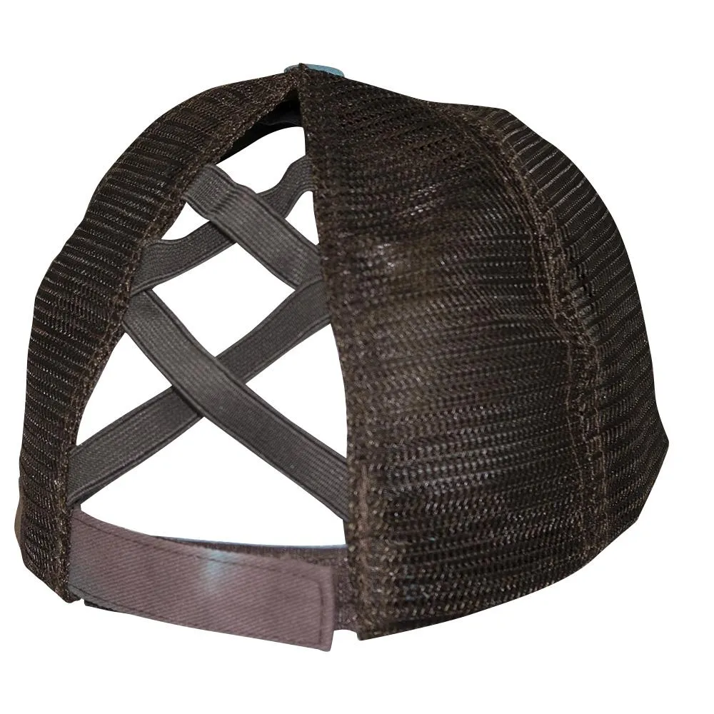 BT-924 C.C Criss Cross Pony Cap Tie Dye Brown/Brown