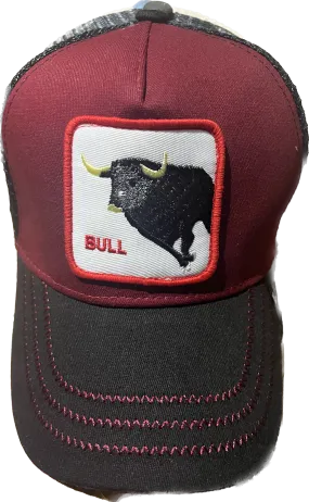 BULL  Retro Trucker 2-Tone By Snapback - CARDINAL & BLACK
