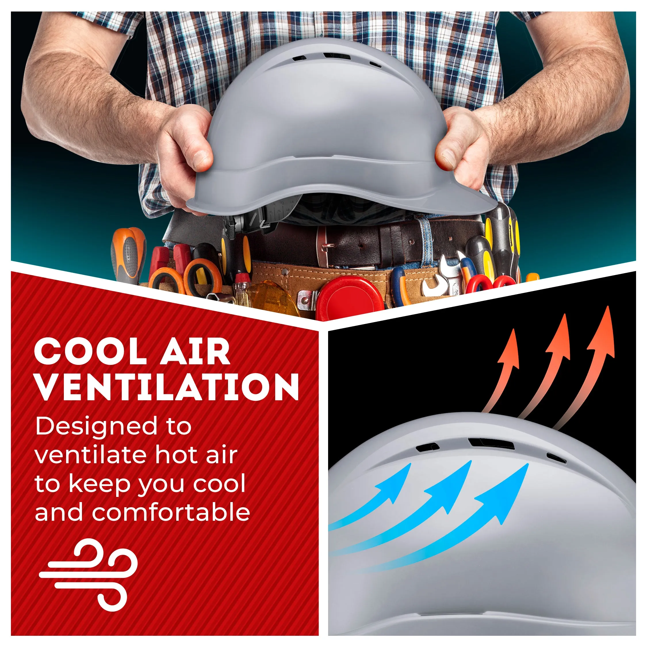 Cap Style Grey Vented Hard Hat