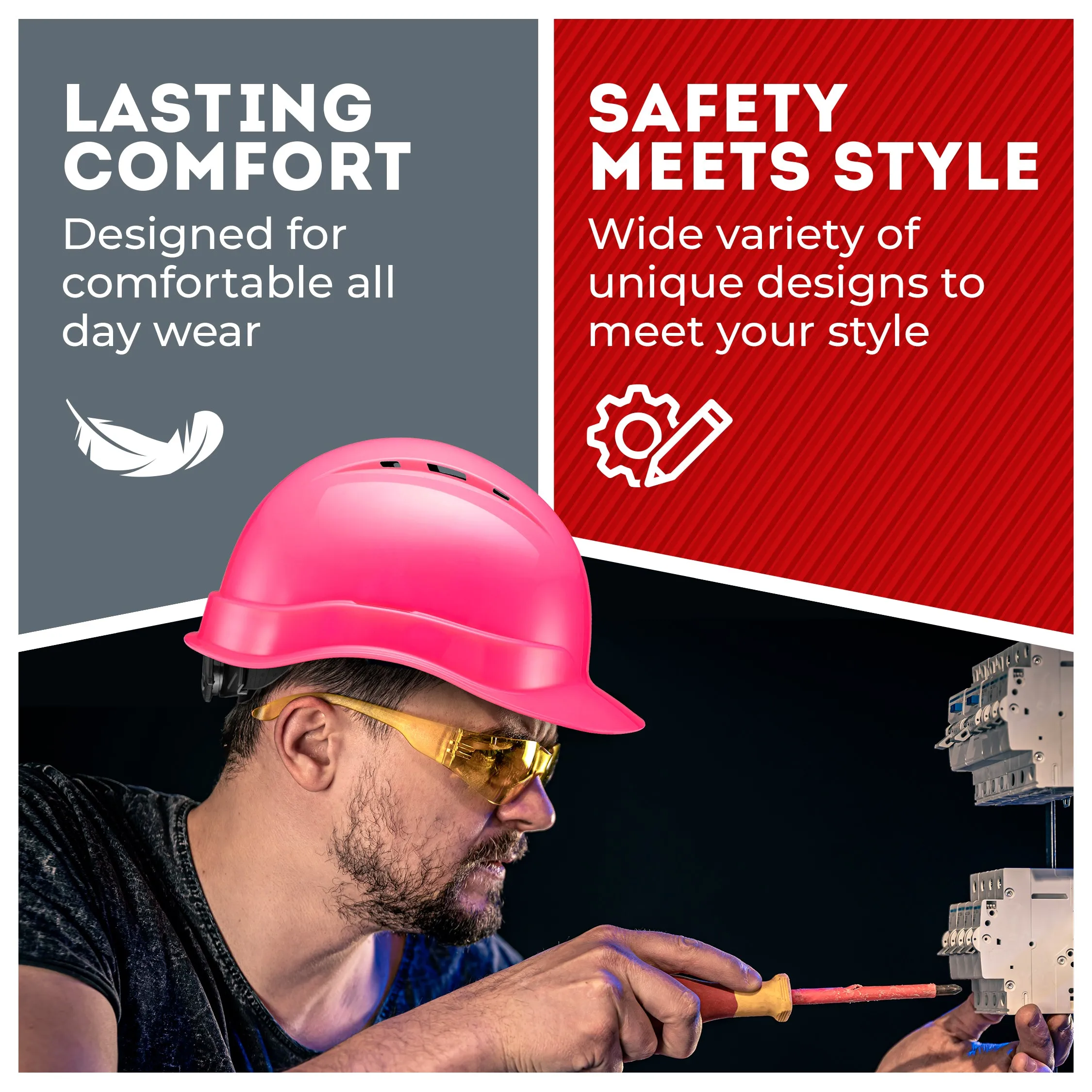 Cap Style Pink Vented Hard Hat