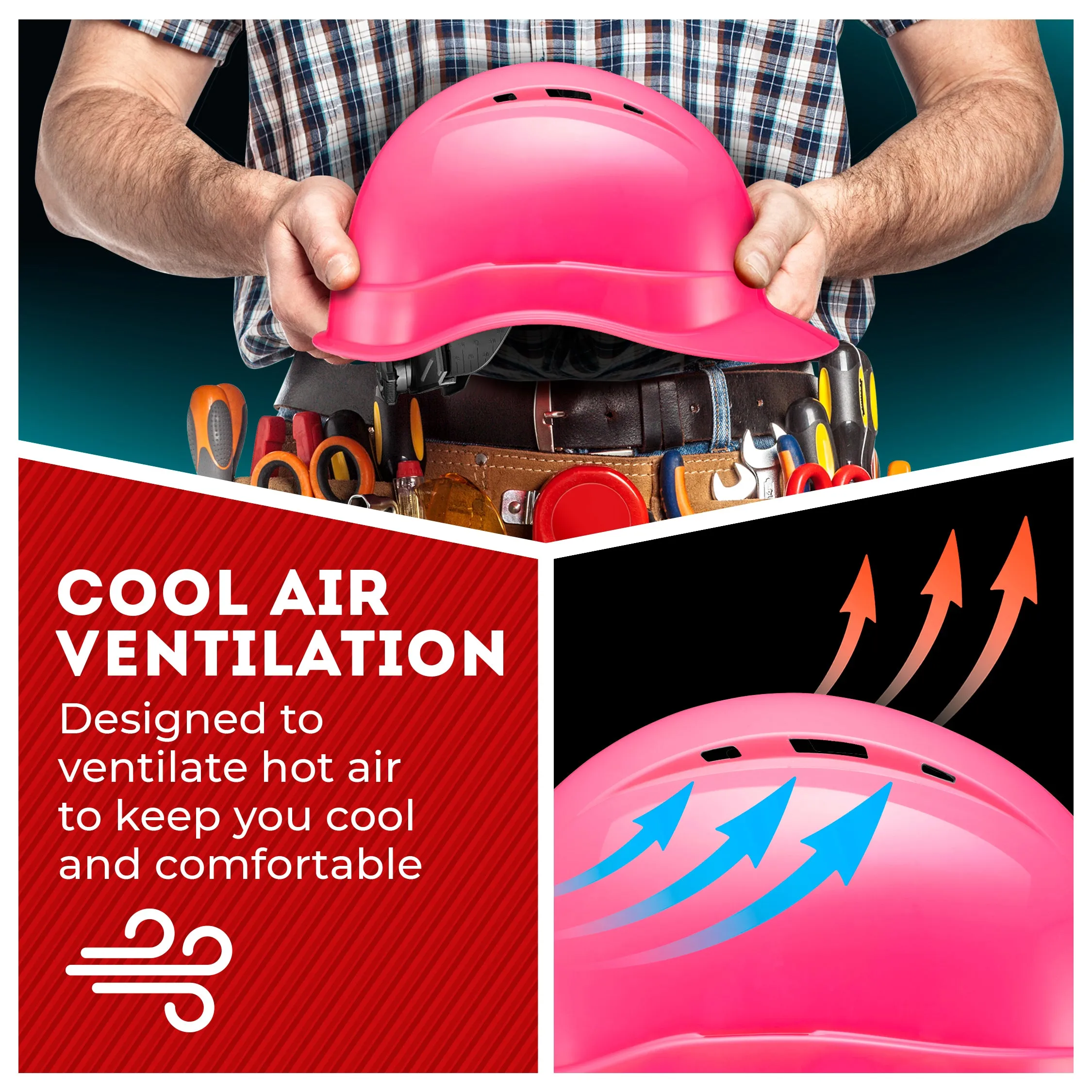 Cap Style Pink Vented Hard Hat