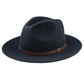 CHRISTYS' Crushable Wool Felt Safari Hat - Navy