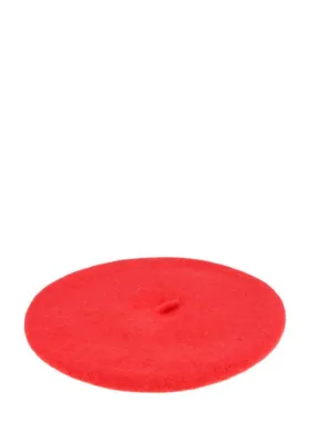 Classic Wool Beret in Watermelon Red