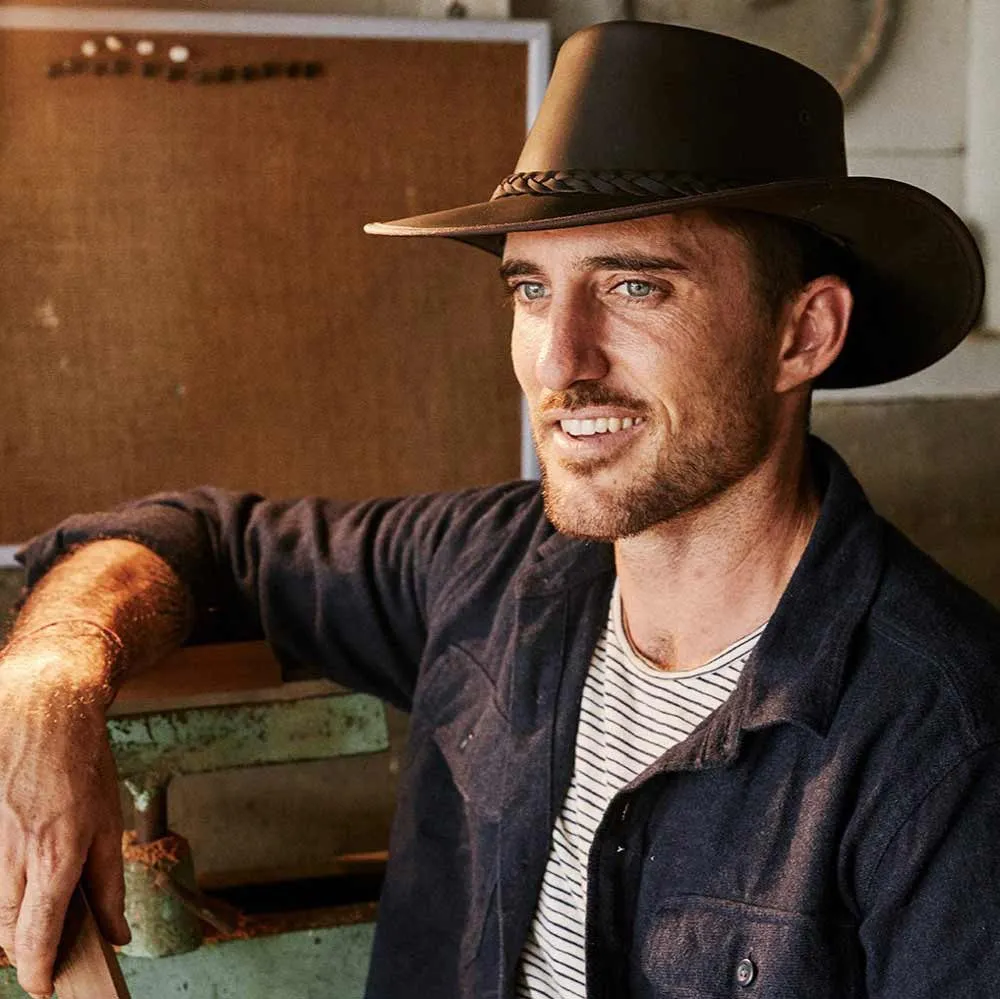 Conner - Leather Outback Hat