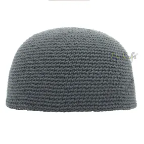 Cotton Kufi Skull Cap - Dark Grey Hand-Crocheted 100% Cotton Head Cover By Thekufi®