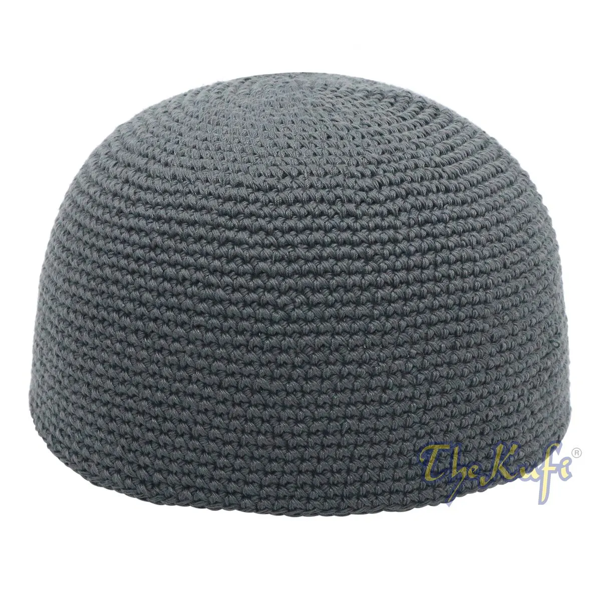 Cotton Kufi Skull Cap - Dark Grey Hand-Crocheted 100% Cotton Head Cover By Thekufi®