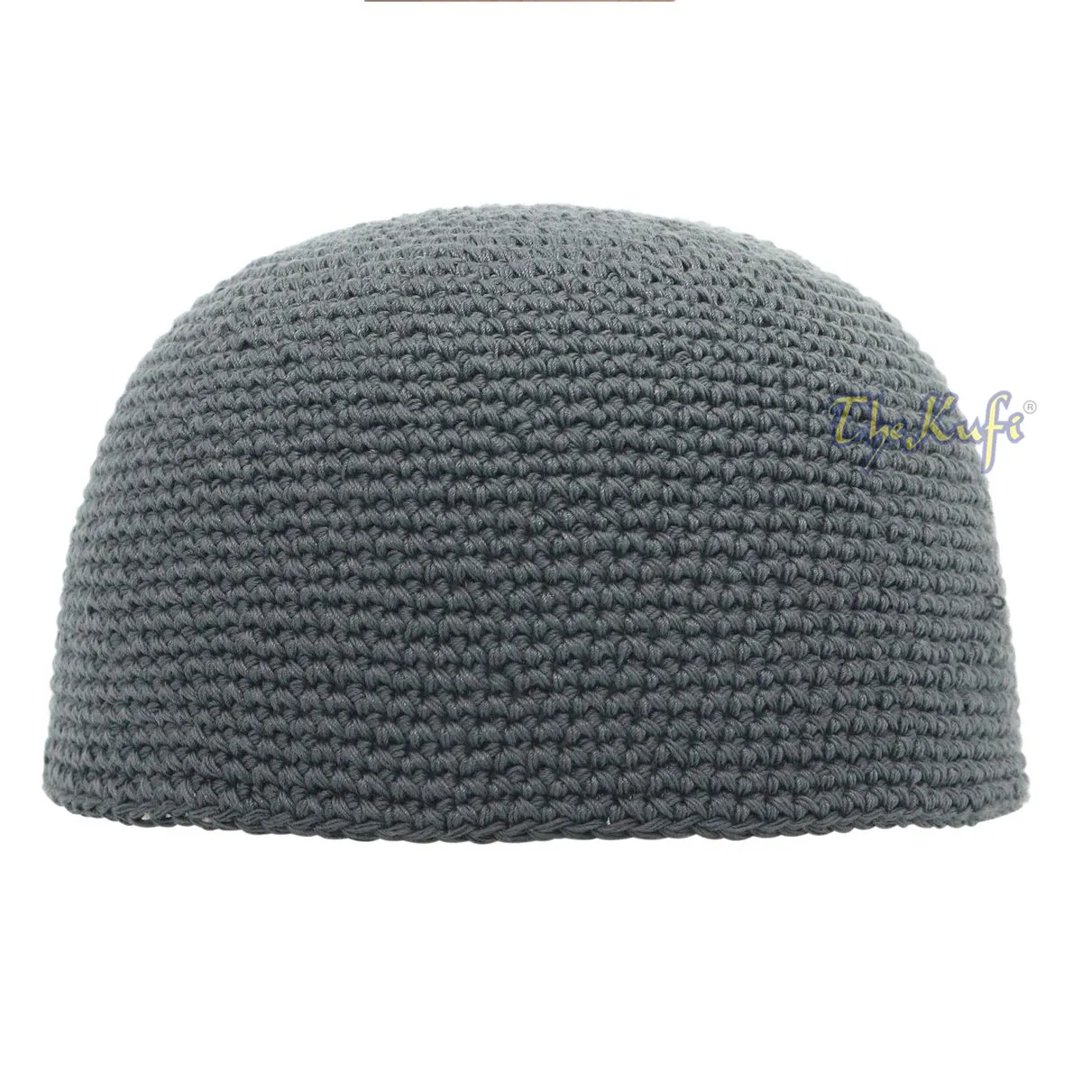 Cotton Kufi Skull Cap - Dark Grey Hand-Crocheted 100% Cotton Head Cover By Thekufi®