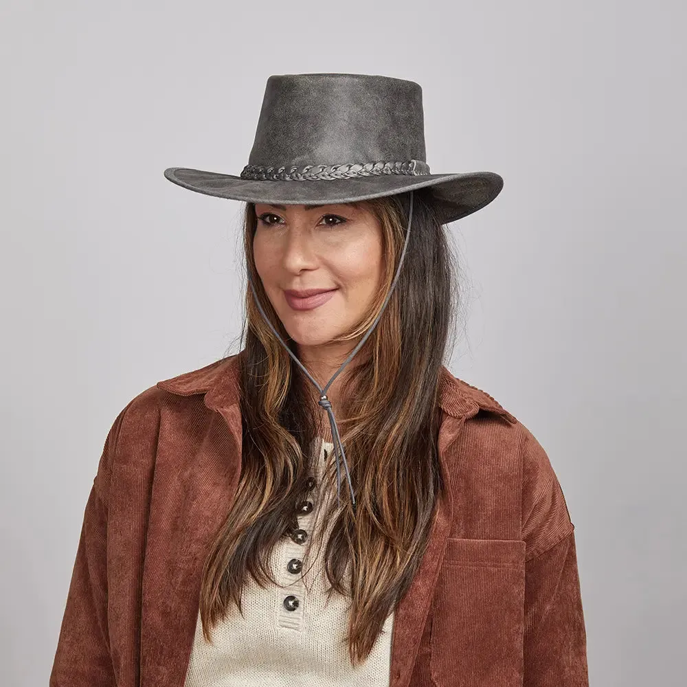 Crusher | Womens Leather Crushable Outback Hat