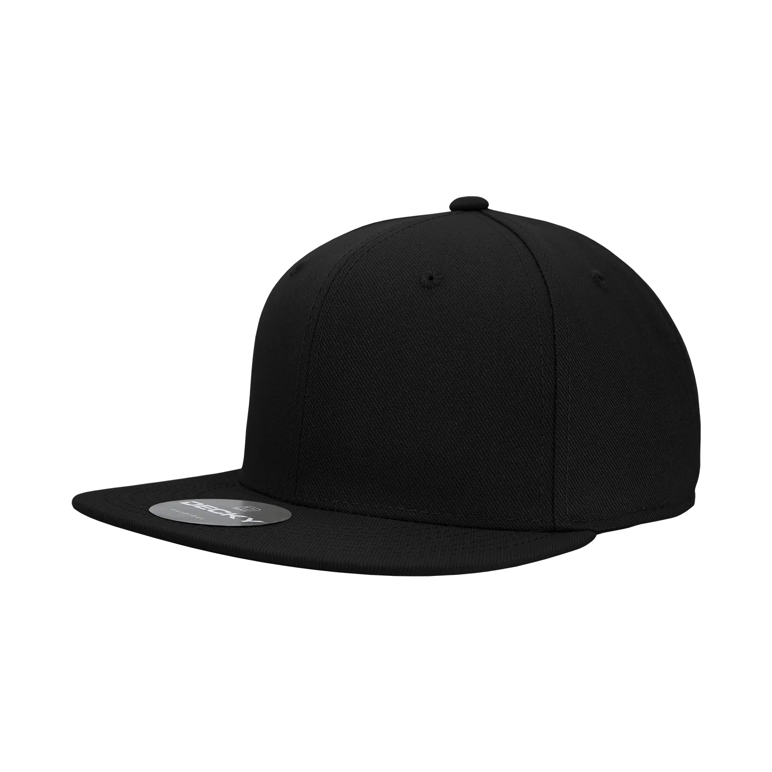 Decky RP1 - Fitted Flat Bill Hat, Retro Fitted Cap (Sizes: 6 7/8 - 7 1/4)