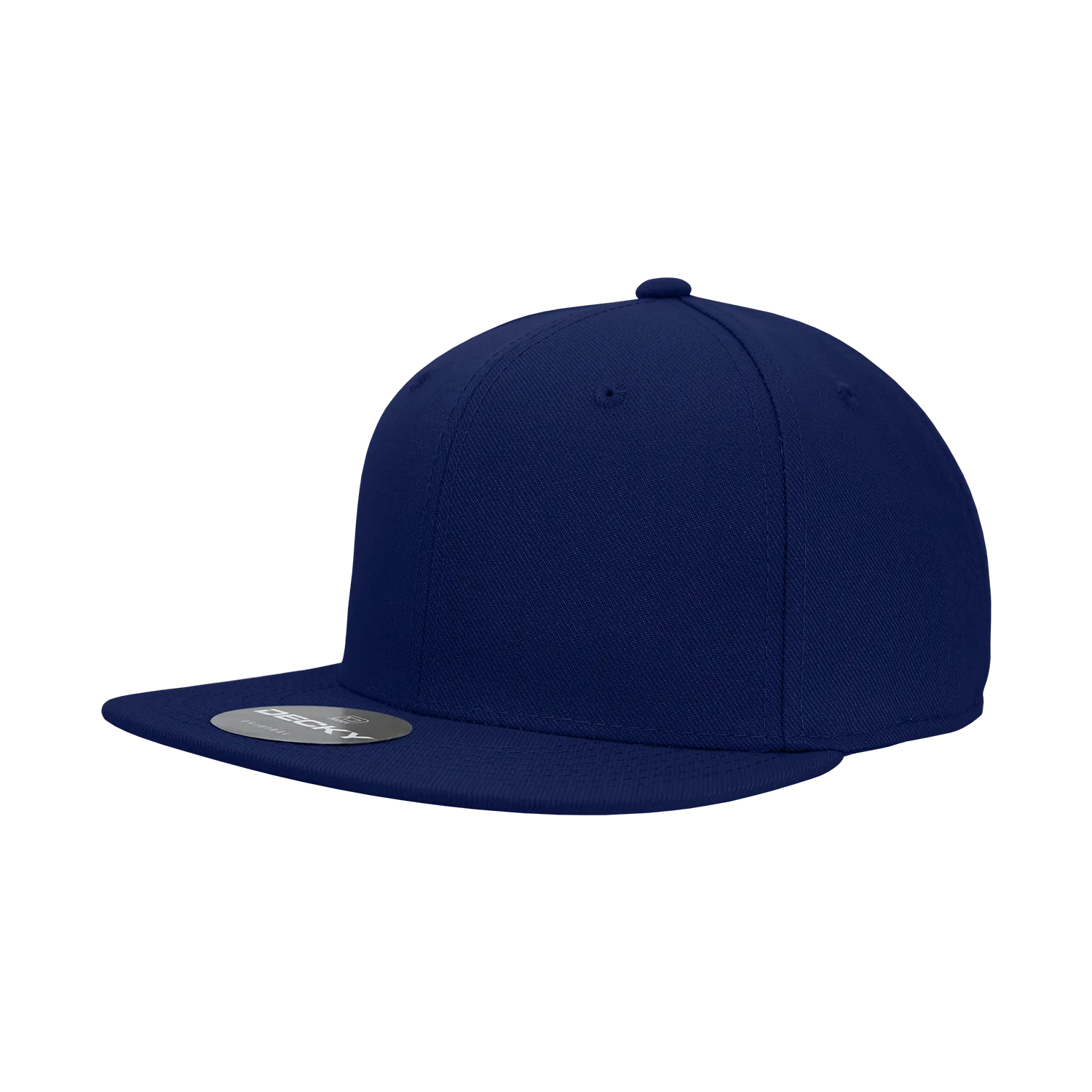 Decky RP1 - Fitted Flat Bill Hat, Retro Fitted Cap (Sizes: 6 7/8 - 7 1/4)
